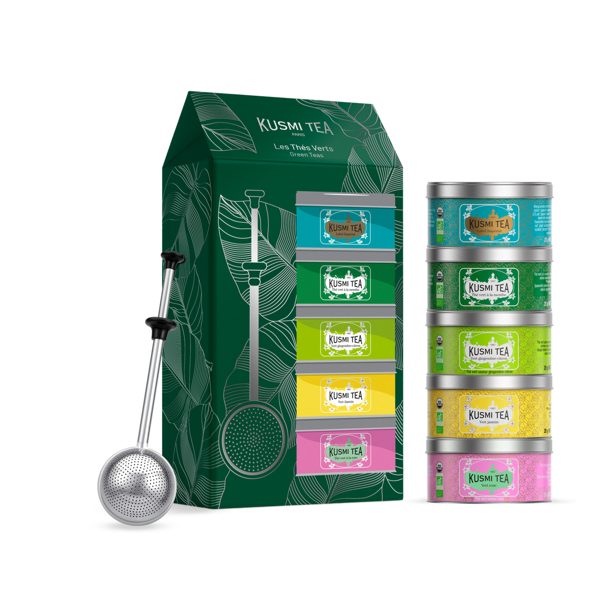 Coffret Les Thés Verts bio avec infuseur à thé